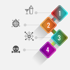 Birthday and party infographic with icon 4 step, for presentatio