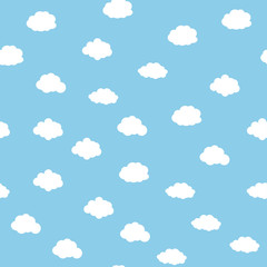 Blue sky with clouds seamless background