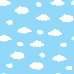 Blue sky with clouds, seamless background