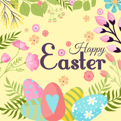 Easter background design vector holiday celebration party wallpaper greeting colorful egg fabric textile illustration.