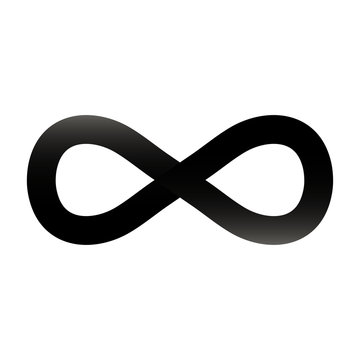 Infinite mathematical vector icon on white background