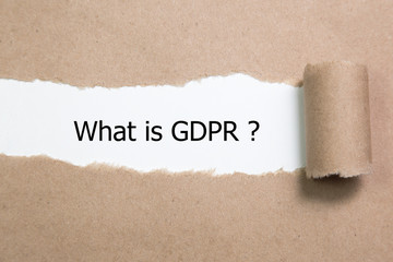 What is General Data Protection Regulation or GDPR written under torn paper.