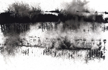 模様　抽象　水墨調