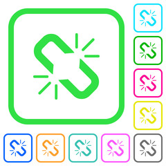 Unlink vivid colored flat icons