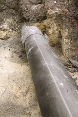 the replacement of the sewer pipe that lies in the pit in summer