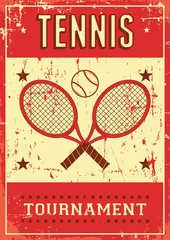 Foto op Canvas Tennis Sport Retro Pop Art Poster Signage © Utix Grapix