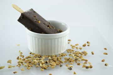 chocolate with nuts popsicle