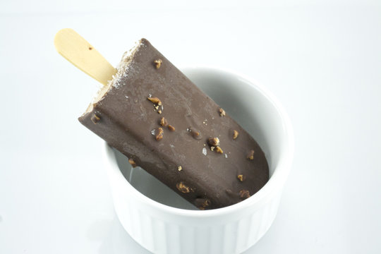 chocolate with nuts popsicle