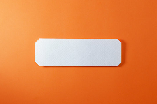 rectangle banner with straight corners on orange background