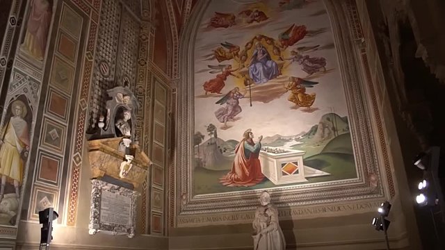FLORENCE, ITALY - NOVEMBER 2016: Interior of Basilica di Santa Croce di Firenze.
