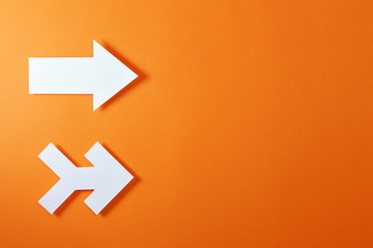 two arrows template with orange background