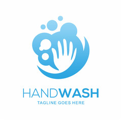 Hand Wash Logo Design Element Template