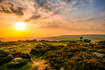 Sunset over Ilkley moor, Yorkshire