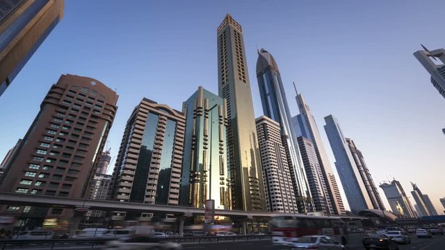 hyperlapse, Dubai Sheikh Zayed road, UAE