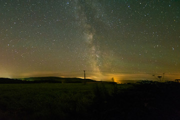 Fototapeta na wymiar Milky Way Over Rural Farmland