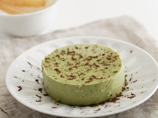 Matcha tea agar jelly