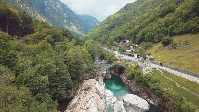 View of Val Verzasca - Lavertezzo - Ticino Switzerland 