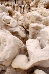 Trippy sandstone eroded formation in the Bisti Badlands desert of North West New Mexico.