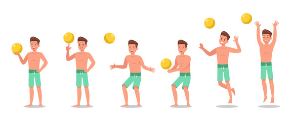 Fototapeta premium Summer holiday. People character design no3