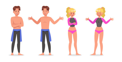 Summer holiday. People character design no22
