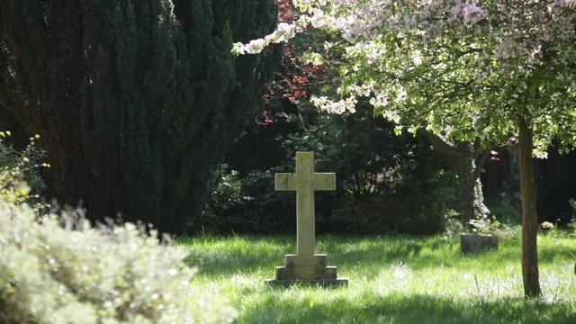 Cross on a cemetery in England