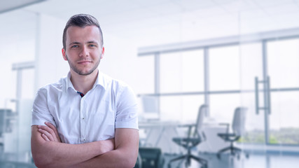 Young businessman in his office