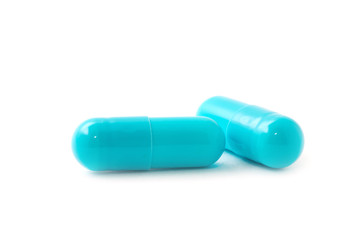 Medical capsules isolated on white background