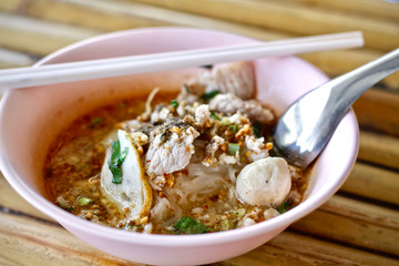 Noodle soup pork Thai food