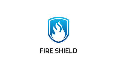 Shield Logo designs vector, Fire Shield logo designs concept vector