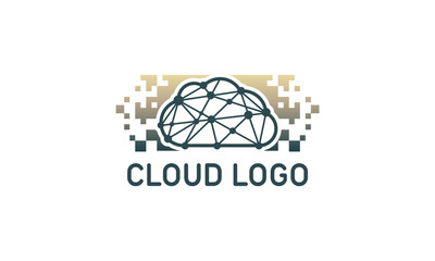 Cloud Tech logo, abstract cloud connection tech logo vector illustration