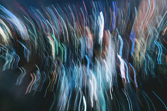 Blurred abstract bokeh background of the city at night