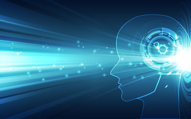 Artificial intelligence. AI digital technology in future. Virtual concept. vector illustration background.
