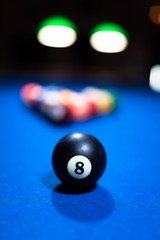 billiard table black ball