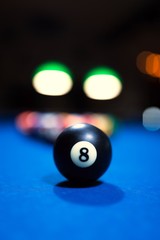 billiard table black ball