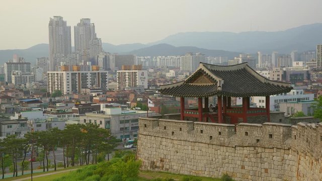 Hwaseong is a fortress of the Joseon Dynasty that surrounds the centre of Suwon City,South Korea.