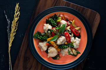 Fried Shrimp Ball With Hot And Spicy Herbs