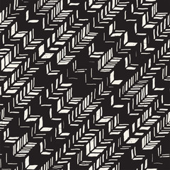 Vector seamless freehand pattern. Doodle monochrome print with hand drawn texture. Trendy graphic design.