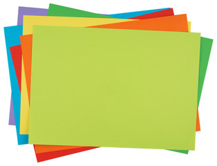 Colored paper isolated on white background
