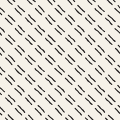 Hand drawn style ethnic seamless pattern. Abstract grungy geometric background in black and white.