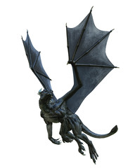 black dragon in a white background