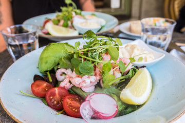 A fresh healthy shrimp salad