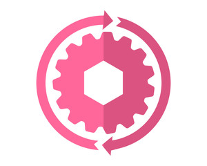 circle gear business company office corporate image vector icon logo