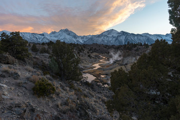 Watching Sunset from the Hot Creek Geological Site