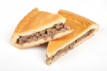 meat pie, isolated on white background