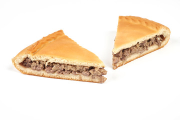 meat pie, isolated on white background