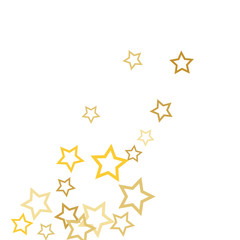 Magic gold stars confetti. Christmas and New Year falling stars background. Sparkling glitter celebration confetti decoration. Rich VIP premium design