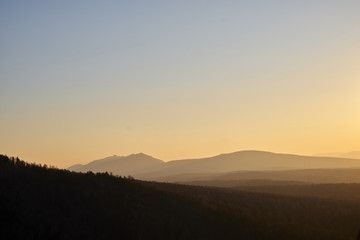landscape of mountains during dawn