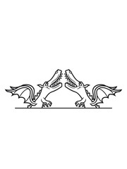 wappen mauer halb schild text feld laufen gehen groß comic cartoon lustig clipart fliegen flügel wyvern lindwurm mystisch fantasy Drache böse
