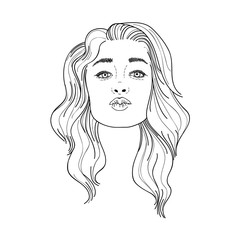 Illustration of young woman sending air-kiss