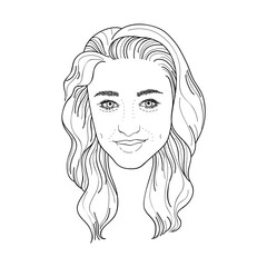 Illustration of young woman with flirty smile